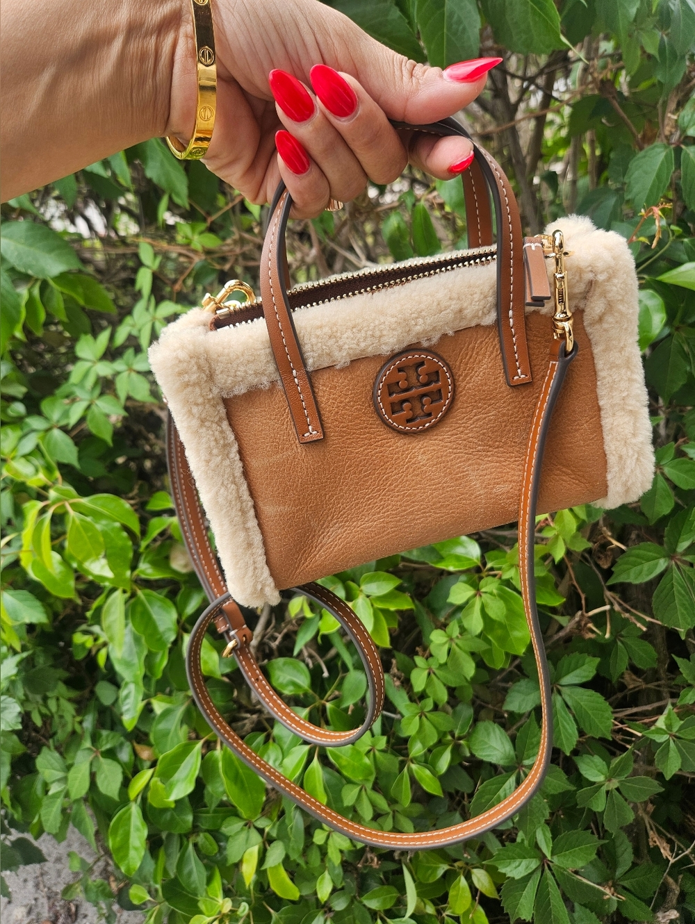 Tory Burch BLAKE SHEARLING MINI SHOPPER Nwot Crossbody Purse